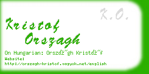 kristof orszagh business card